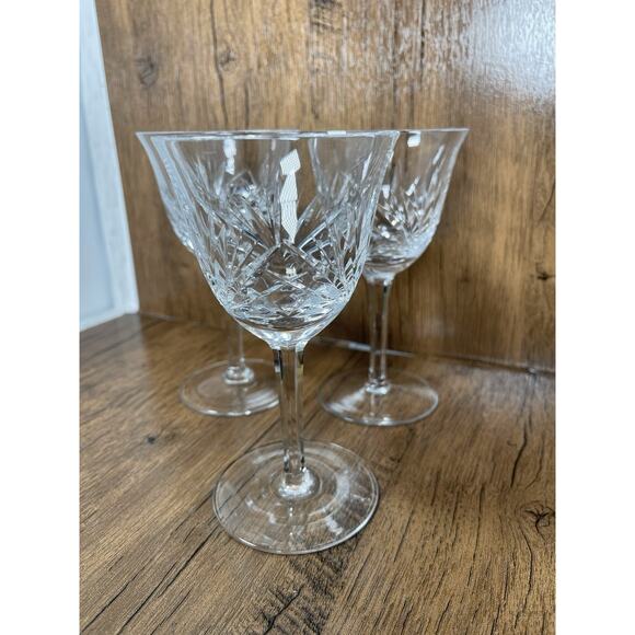 3 Gorham Crystal Cherrywood Water Glasses Goblets Wine Glasses - Picture 3 of 4